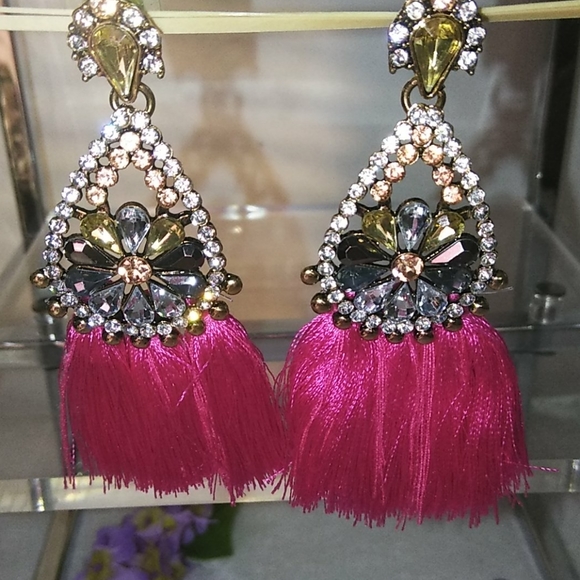 Beauty & Bling Jewelry - Statement 💗 Pink 💟Tassle Earrings ♥️